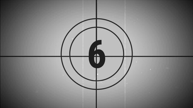 10 seconds old film countdown animation with white background. Countdown movie from 10 to 0 number.  4k footage video animation