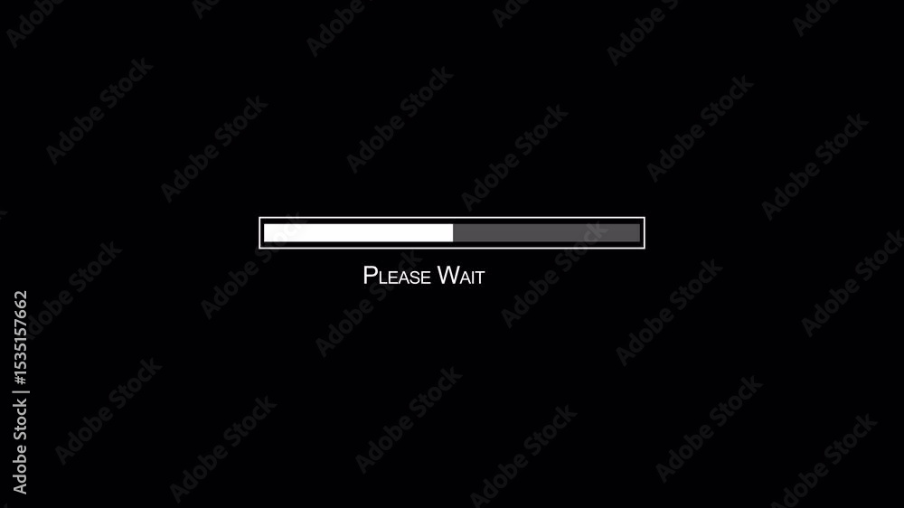 Fototapete loading bar animation from 0 to 100% with alpha channel, white progress bar animation on a transpare