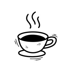 Hand Drawn Cup of Coffee Illustration. Doodle Vector. Isolated on White Background - EPS 10 Vector