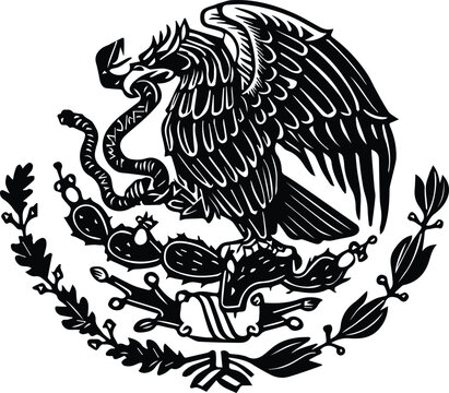 Mexico Coat of Arms design on transparent Background
