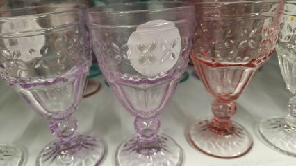 a glass with a lot of different shapes