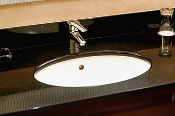 Minimalist bathroom sink and countertop design