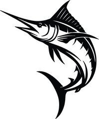 Blue Marlin Fish Design on transparent background
