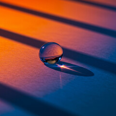 Glass Sphere with Colorful Shadows on Gradient Surface

