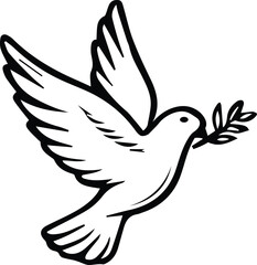 Dove of peace - Peace pigeon bird design on transparent background