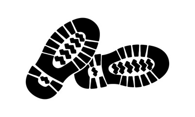 Silhouette of Shoe Prints with Tread Design
