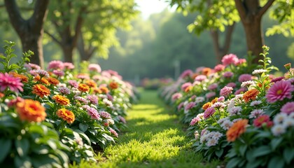 Flower bed in garden