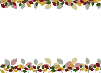 white nature background with colorful foliage, copy space for text.