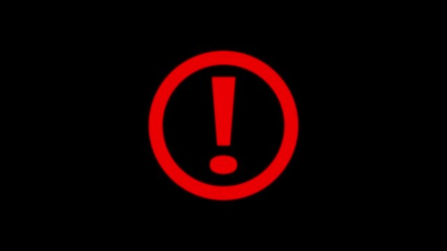 Warning sign animation. Danger warning footage template, warning sign logo animation with a black background. alert risk safety danger road warning sign sign symbol