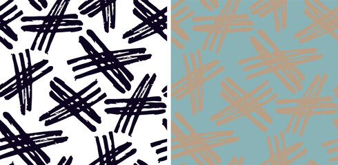 Trendy hand drawn doodle abstract pattern background, bag print, clothes fashion. 100% hand drawn vector image.