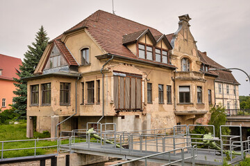Abandoned mill owner's villa in Fürstenberg, former East Germany