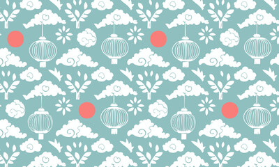 Cute Chinese Lantern Festival Illustration Pattern