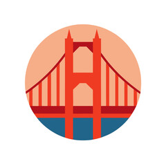 Famous Golden Gate Bridge Vector Graphic For San Francisco And California Art