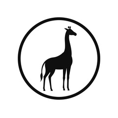 Fototapeta premium Tall Giraffe Silhouette Vector Graphic For African Wildlife And Safari Designs