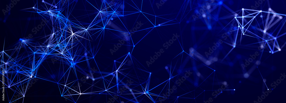 Poster abstract futuristic background in tech style. plexus digital wallpaper. connecting dots and lines. g