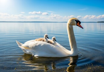 cigno e pulcini