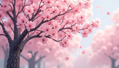 Fototapeta premium Pink Cherry Blossom Tree in Bloom