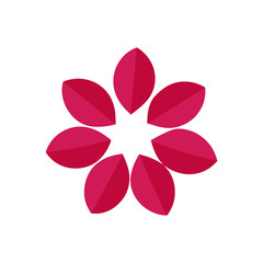 Delicate Orchid Petals Vector Logo Icon in a Circle