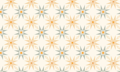 Retro Star Pattern with Pastel Colors in Folk Art Style