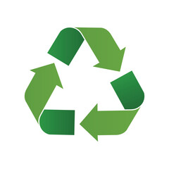 Recycle sing symbol. Recycle logo vector symbol. The triangle indicates the type of plastic. Recycling arrow icon green. Vector illustration. 