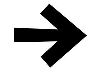 進む方向を指す矢印のシンプルモノクロアイコン