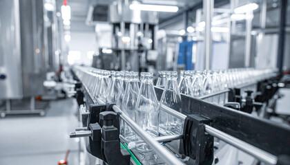 Industrial packaging line for bottling into glass bottles