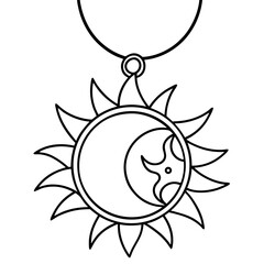 Celestial Harmony Pendant Line Art