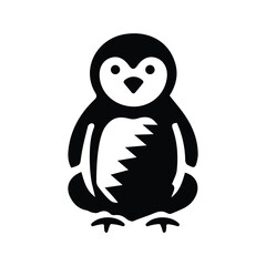 Obraz premium Simple black and white penguin illustration suitable for children's designs and educational content