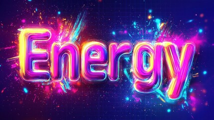 Vibrant abstract representation of energy with colorful light patterns and effects in a digital art style