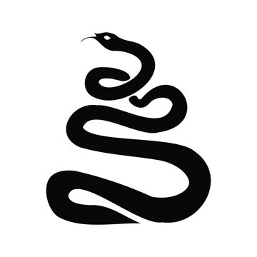 Snake Silhouette Coiled Vector Clipart Design