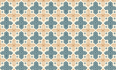 Classic Geometric Batik Pattern in Ceplok Kawung Style