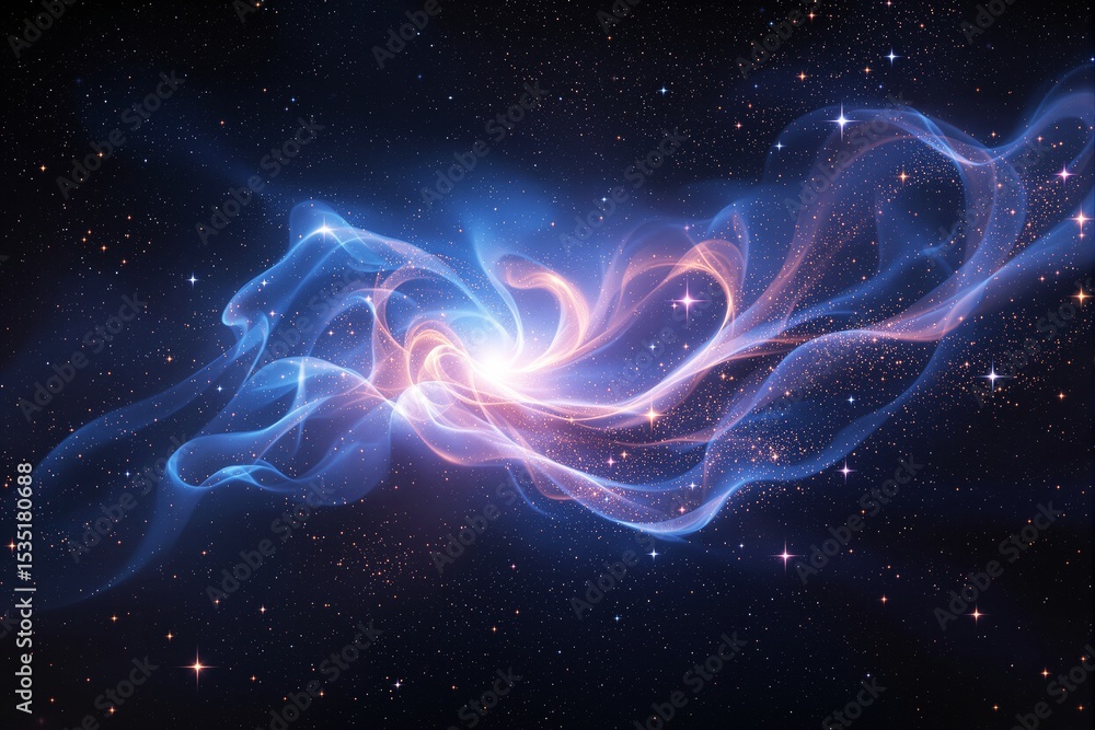 Aufkleber abstract cosmic light swirl in deep space background.