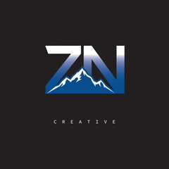 ZN Creative Mountain Logo – Bold Gradient Letter mark Branding Design for Business & Outdoor Brands