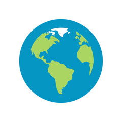 Modern World Globe Vector Logo Icon in a Circle