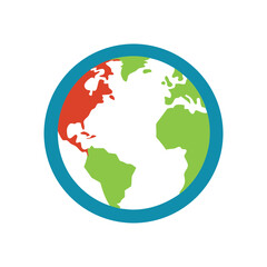 Classic World Globe Vector Logo Icon in a Circle