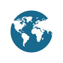 Detailed World Map Vector Logo Icon in a Circle