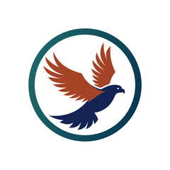 Obraz premium Eagle Flying Vector Logo Icon Clipart in a Circle