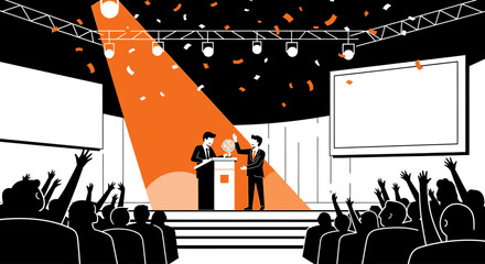 Celebrating Success Award Ceremony Illustration
