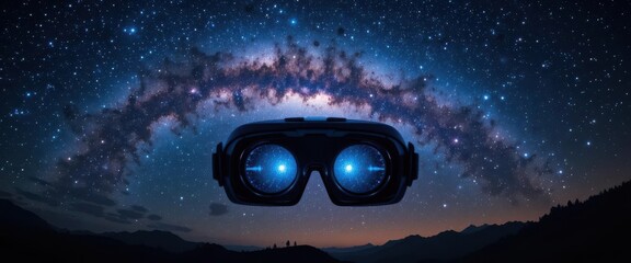  VR Glasses Displaying a Breathtaking View of the Milky Way Galaxy