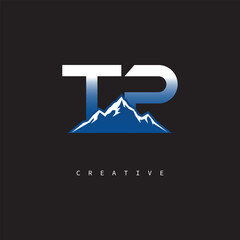TP Creative Mountain Logo – Bold Gradient Letter mark Branding Design for Business & Outdoor Brands