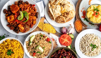 Global Dishes and Grains Poster