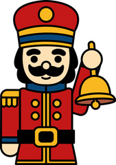 Nutcracker doll holding a bell