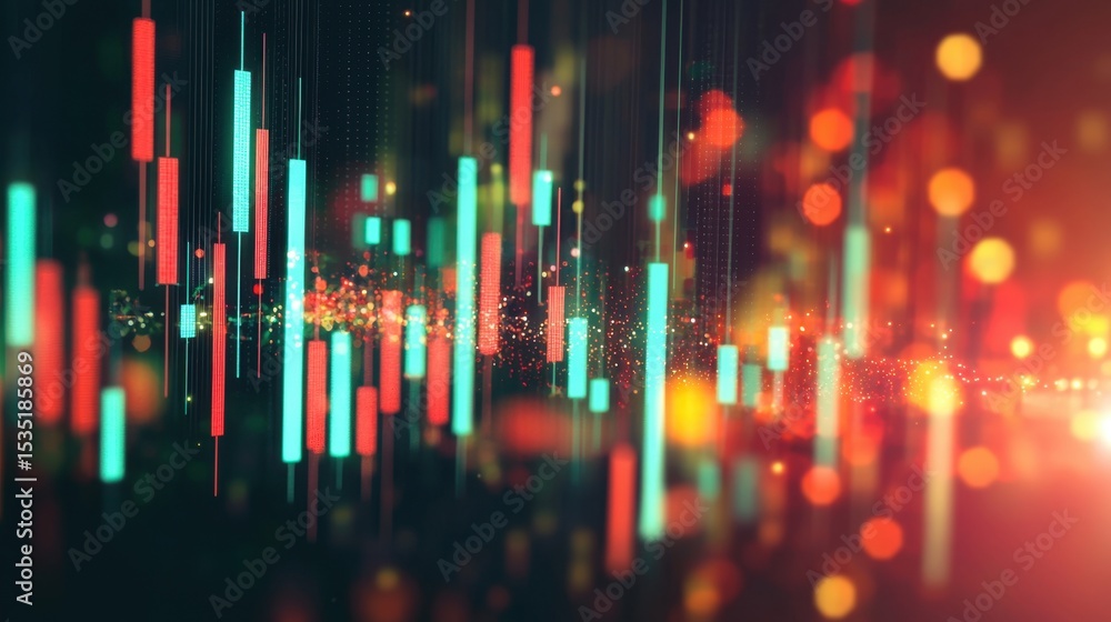 Poster colorful abstract digital visualization of sound wave patterns in a modern artistic design