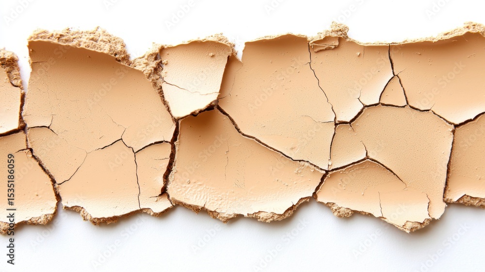 Aufkleber cracked surface of dried clay showing intricate patterns and textures under bright light in a close-