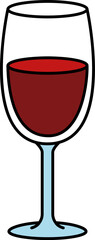 A glass of red wine
