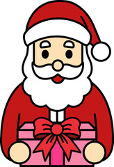 Santa Claus holding a gift box