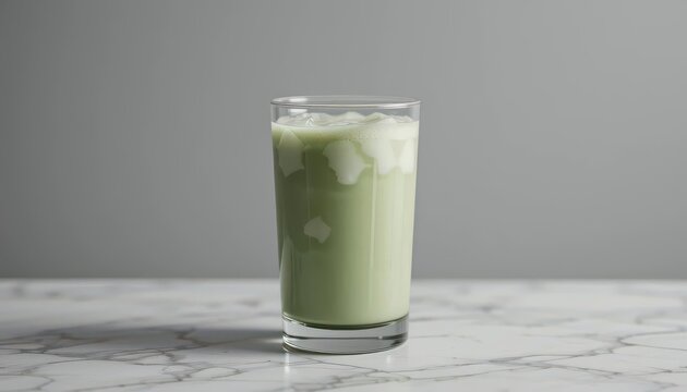  Monochrome Matcha Chic Iced Latte in Grey Scale, Minimal Design, Elegant Simplicity, A Subtle Statement