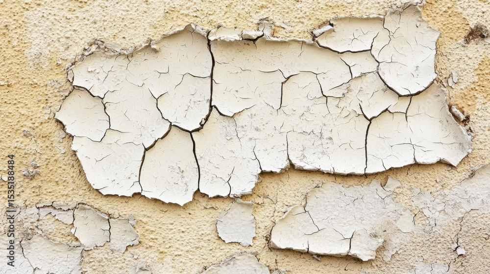 Aufkleber weathered wall surface with peeling paint and cracks revealing underlying texture over time in rusti