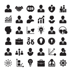B2B icon vector style silhouettes 1.