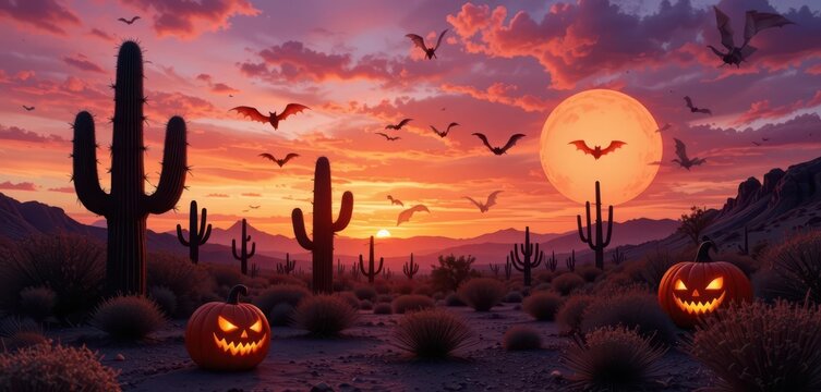 Arid Spook Halloween in the Desert Landscape - Powered by Adobe